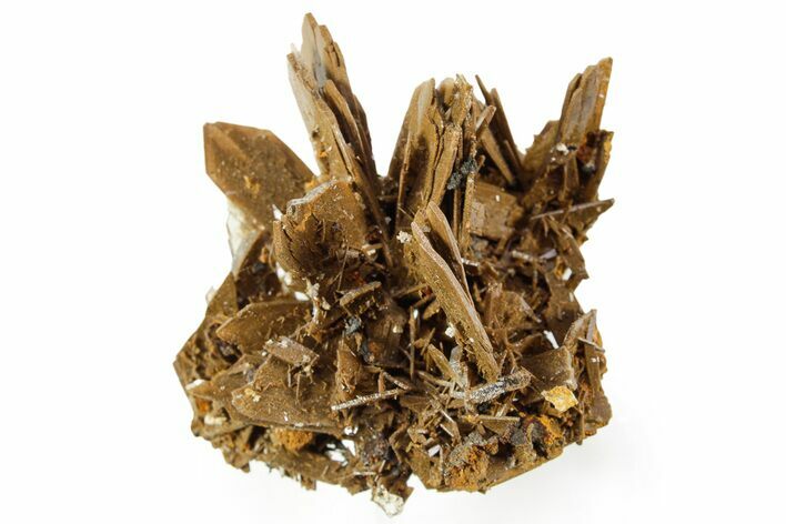 Sharp Bladed Blue Barite Cluster with Limonite - Morocco #365645